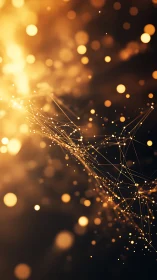 Golden particle network with abstract polygonal light mesh.