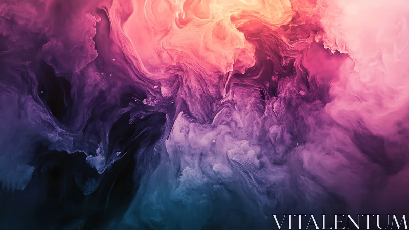 Vibrant cosmic ink clouds swirl in luminous neon color