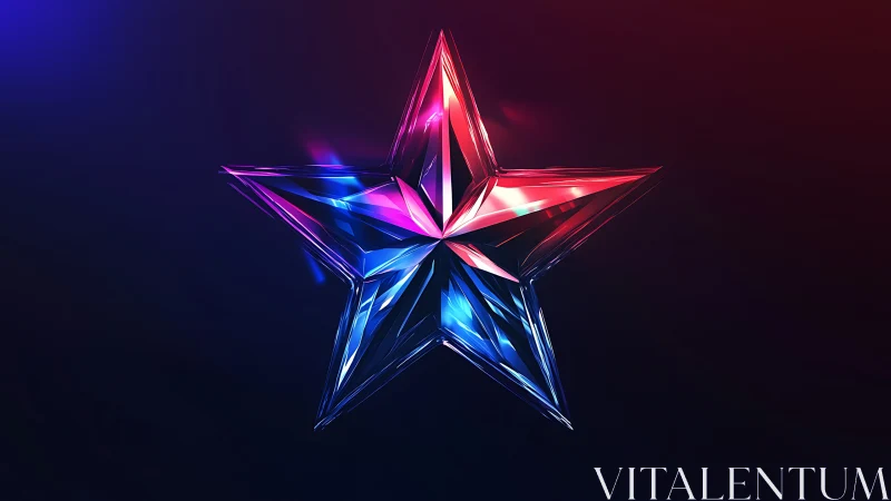 Prismatic glass star with neon chromatic refraction effects.