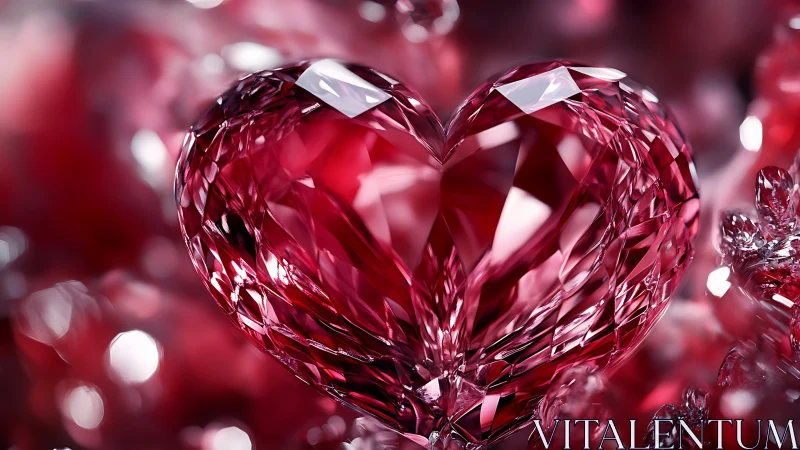 Faceted Crystalline Heart Form: Advanced 3D Rendering with Geometric Precision