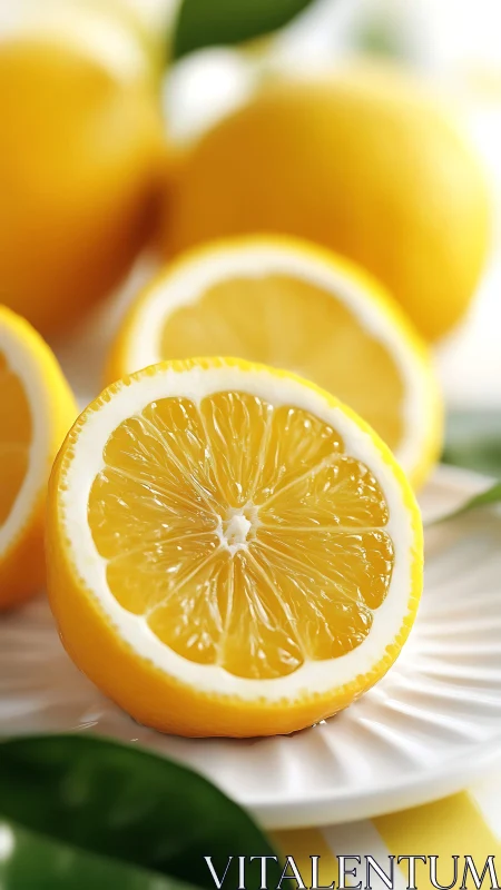 Sunlit lemon halves glow with fresh, citrusy vibrance.