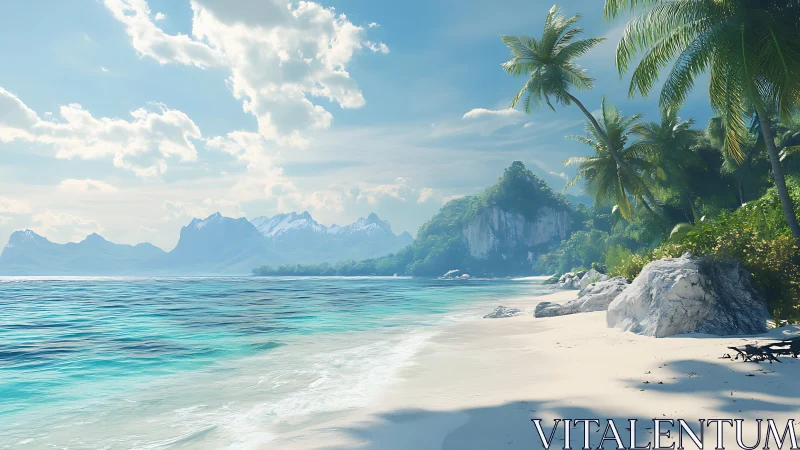 Tropical Paradise Beach With Turquoise Waters.