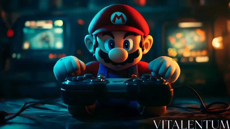 Mario Operating Gaming Console with Neon Lighting