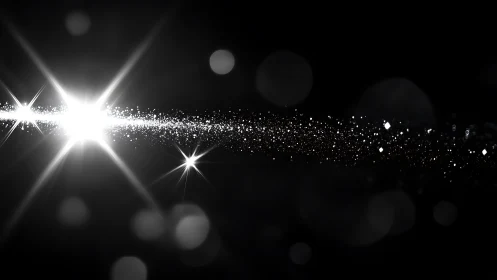 Specular diffraction streak with particulate bokeh dispersion.