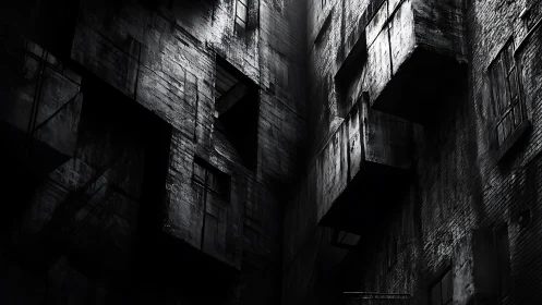 Shadows Dance Through Urban Corridors of Forgotten Brick