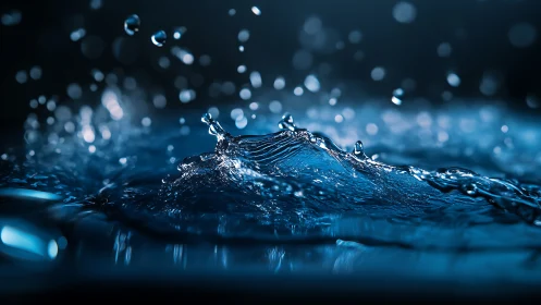 High-speed macro capture isolates dynamic blue water splash
