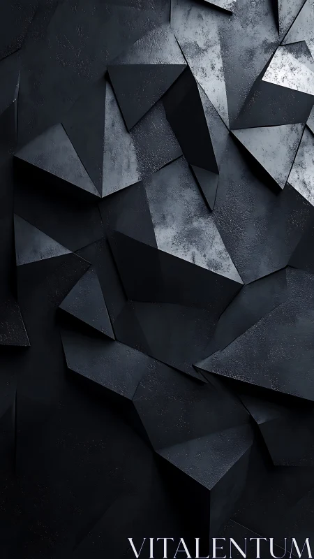 Polygonal basalt planes in staggered low-key relief geometry.