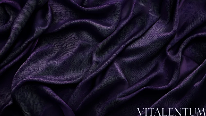 Deep purple velvet fabric with dramatic diagonal folds and textural depth