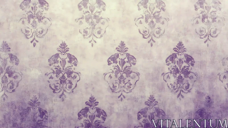 Soft lavender damask pattern with gently faded vintage charm.