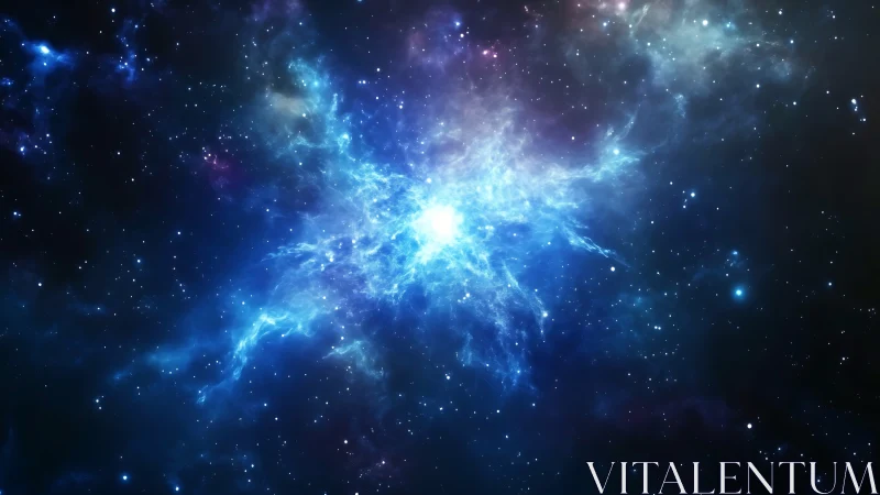 Stellar nebula core in radiant deep-space digital painting.