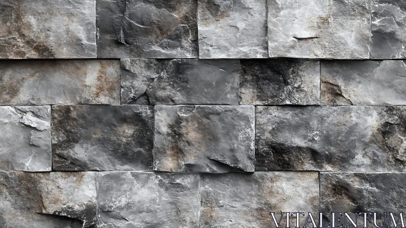 Rough Gray Stone Wall Texture with Natural Weathered Look.
