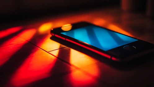 Thermal Luminescence: Smartphone Display Rendered Through Neon Ambient.