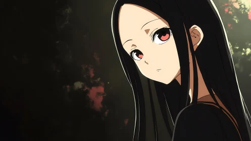 Softly lit anime girl turns in a quiet, introspective moment