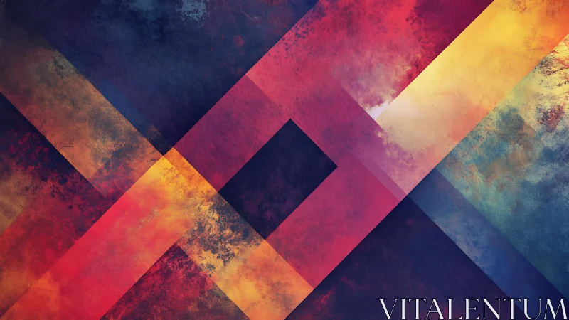 Diagonal geometric bands intersect across textured gradient