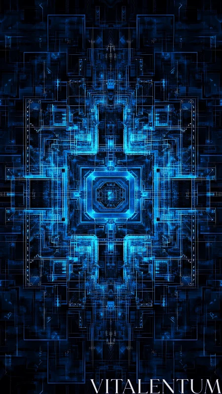 Symmetric neon circuitry grid maps layered digital data pathways