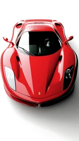 Sleek red supercar glows with sculpted curves and power
