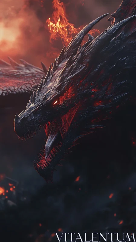 Infernal dragon head rendered in cinematic digital realism