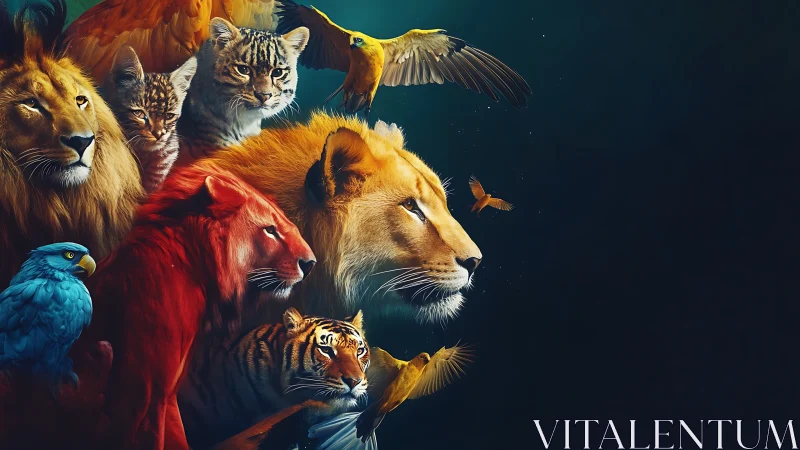 Wildlife Convergence: Predators Against Dark Sky.