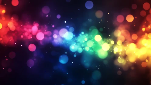 Spectral bokeh gradient forms dense horizontal band of luminous color