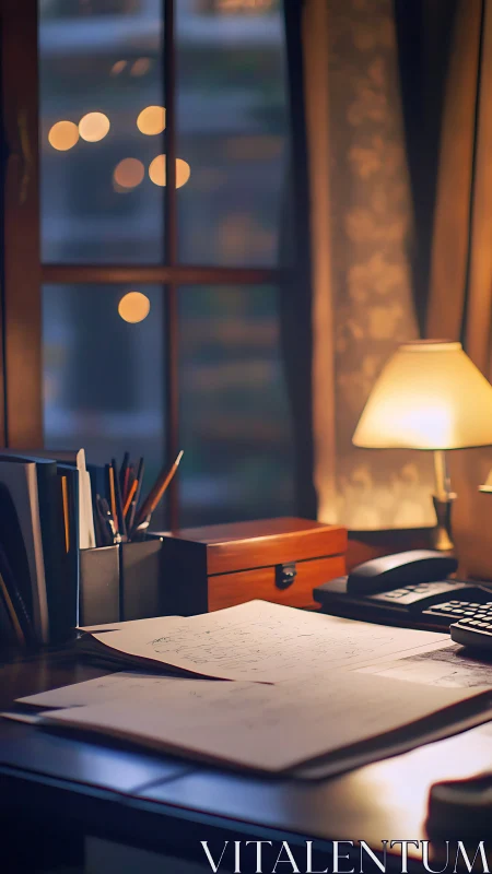 Late-night sketch desk hums under soft lamplight glow
