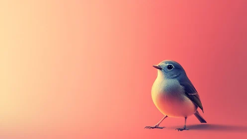 Small songbird rendered against warm gradient background