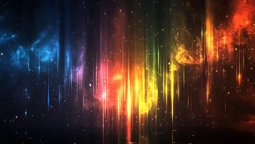 Spectral nebula lightfall with vertical cosmic gradients.