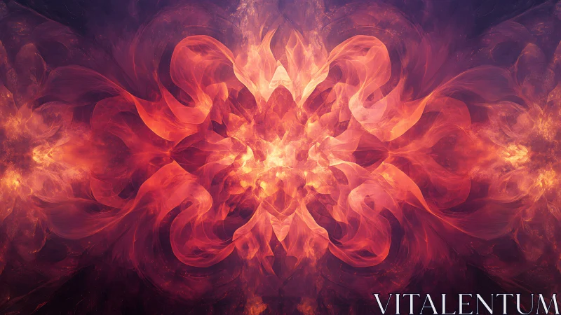 Blossom of Fire: swirling petals in glowing nebula light.