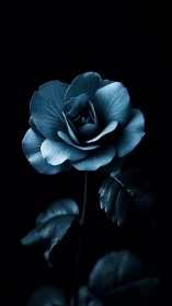 Midnight Rose: A Study in Serene Blue Elegance.