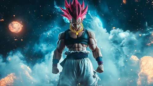 Cosmic warrior cools galaxies with a storm of neon rage