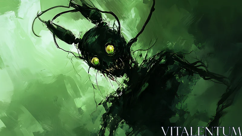 Mutated insectoid creature looms within nebulous green void