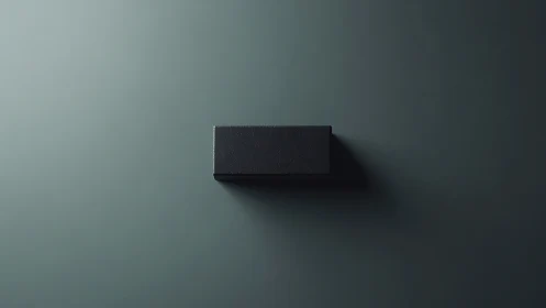 Rectangular black box centered on dark gradient surface.