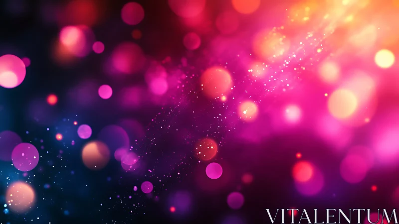 Colorful bokeh light field forms gradient across dark frame