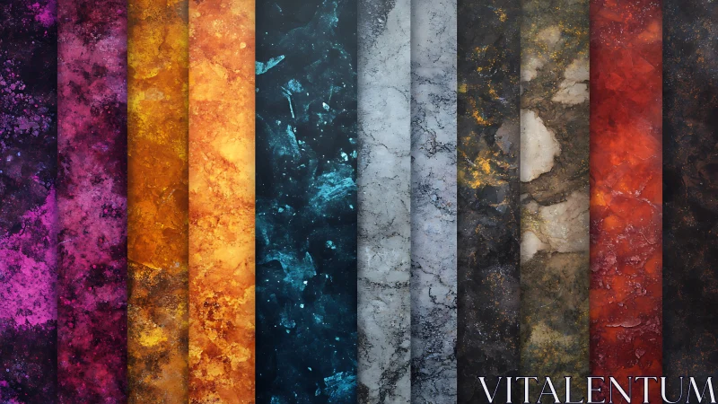 Marble texture columns display bold multicolor stone gradients.