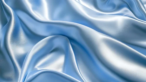 Soft blue satin folds glowing with gentle, silky light.