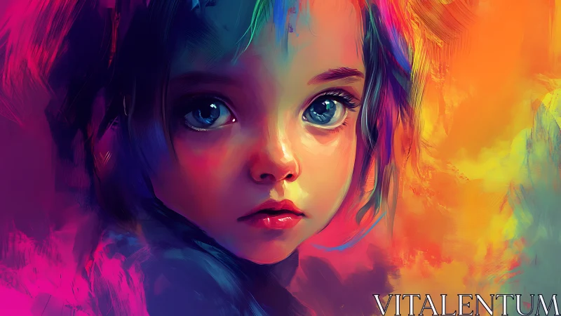 Digital portrait rendered with chromatic gradient overlay and impressionistic brushwork