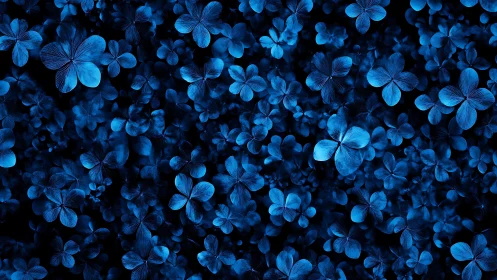 Twilight Blue Flowers Dancing in Darkness.