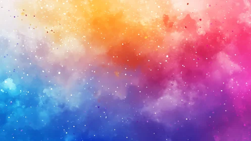 Multicolor nebula gradient with dispersed starfield particles