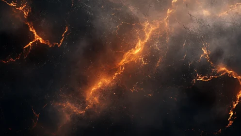 Cosmic fire dances across endless darkness and wonder.