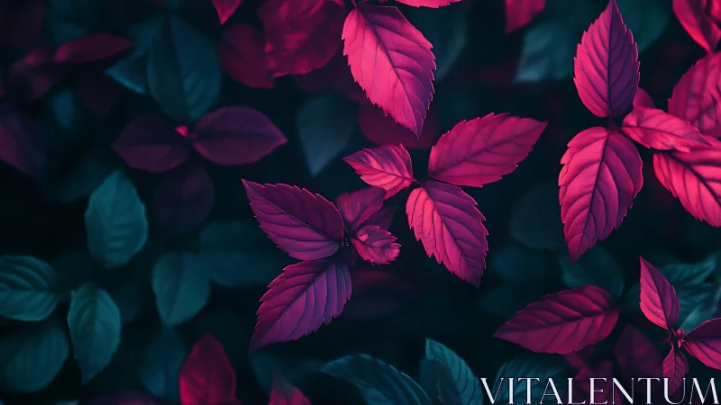 Chromatic foliage matrix under teal-magenta spectral contrast.