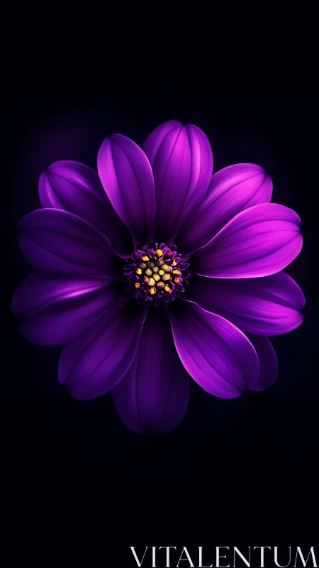 Luminous Magenta Bloom Radiates Golden Heart in Darkness.