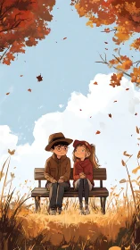 Two Friends Share a Quiet Autumn Moment Together
