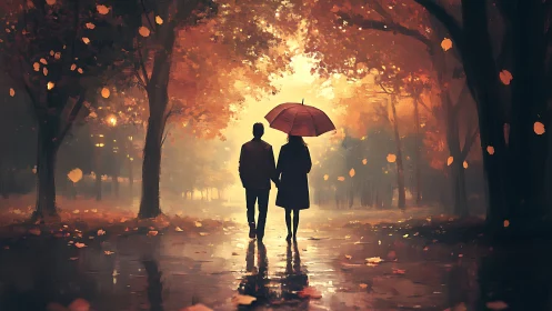 Two Souls Walking Together in Autumn's Golden Light.
