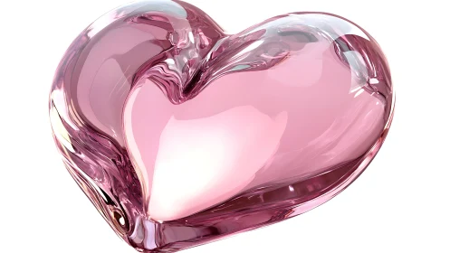 Luminous Glass Heart: Crystalline Love Rendered.