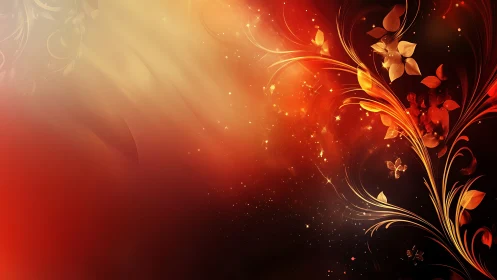 Glowing autumn swirls dancing through warm golden light.