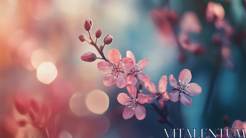 Soft-focus pink blossoms with bokeh background and spring botanical composition.