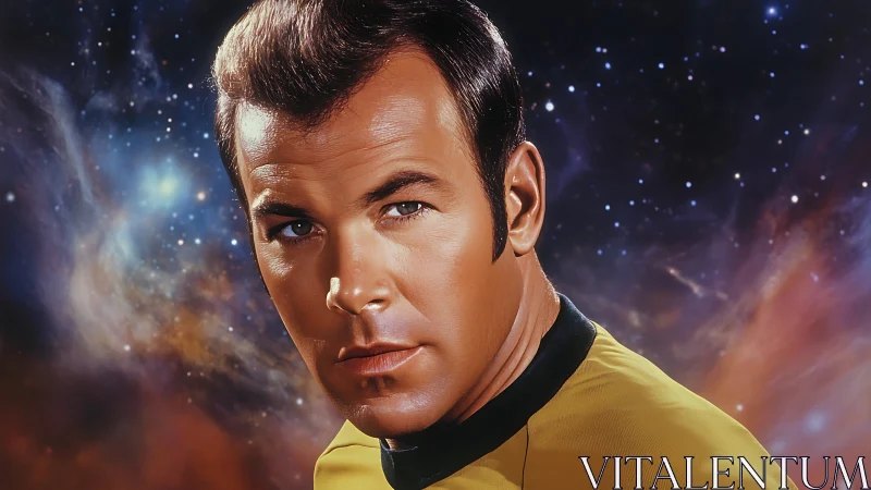 Starship officer portrait against vivid cosmic backdrop.