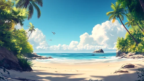 Tropical Beach Paradise Awaits Your Relaxation.