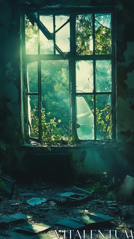 Wild ivy rewrites the story of a shattered abandoned room
