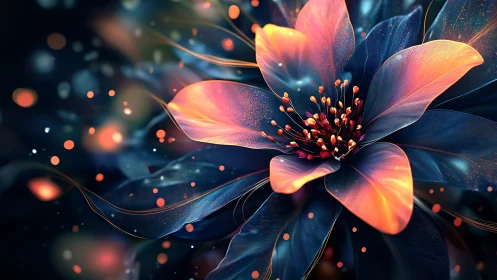 Luminescent Bloom Erupting Through Cosmic Particles.