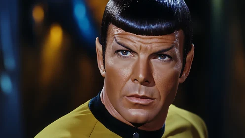 Calm star officer studying distant possibilities in silence.